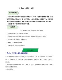 中考数学一轮复习知识梳理+考点精讲专题19 相似三角形（2份，原卷版+解析版）