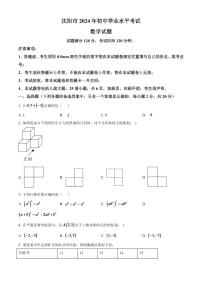 2024年辽宁省沈阳市中考数学模拟试卷（原卷版）