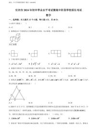 2024年四川省宜宾市中考数学模拟试卷（原卷版）