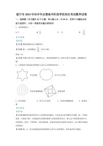 2024年四川省遂宁市中考数学模拟试卷（解析版）