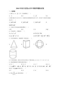 2024年四川省眉山市中考数学模拟试卷（原卷版）