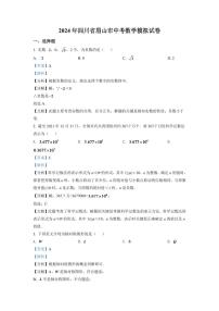 2024年四川省眉山市中考数学模拟试卷（解析版）