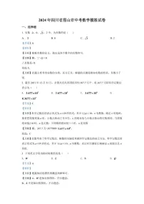 2024年四川省眉山市中考数学模拟试卷（解析版）