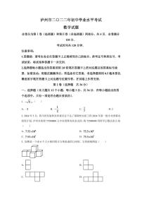 2024年四川省泸州市中考数学模拟试卷（原卷版）