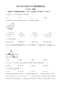 2024年辽宁省营口市中考数学模拟试卷（原卷版）