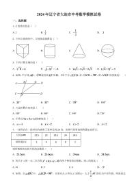 2024年辽宁省大连市中考数学模拟试卷（原卷版）