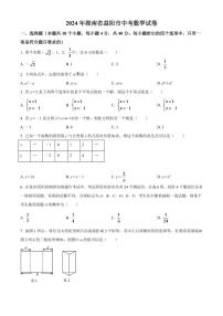 2024年湖南省益阳市中考数学模拟试卷（原卷版）