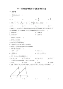 2024年湖南省怀化市中考数学模拟试卷（原卷版）