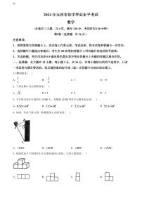 2024年广西玉林市中考数学模拟试卷 （原卷版）