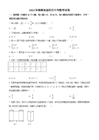 2024年湖南省益阳市中考数学模拟试卷（原卷版）