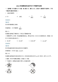 2024年湖南省张家界市中考数学模拟试卷（解析版）