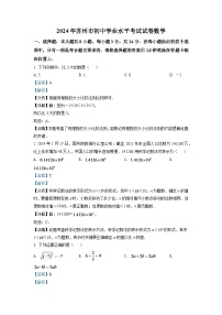 2024年江苏省苏州市中考数学模拟试卷（解析版）