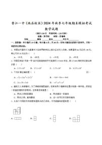 福建省泉州市晋江市第一中学2024—2025学年上学期七年级数学期末模拟试卷
