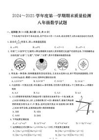 湖北省武汉硚口区2024-2025学年八年级上学期期末考试数学试卷