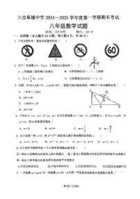 安徽省六安市金安区六安皋城中学2024-2025学年八年级上学期1月期末数学试题