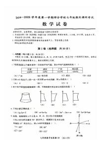 湖北省武汉市黄陂区2024-2025学年七年级上学期期末数学试卷