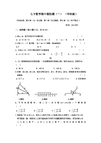 华东师大版七年级数学下册期中测试模拟题（word版含答案）