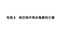 初中数学新北师大版七年级下册期末专练8 相交线中有关角度的计算作业课件2025春季