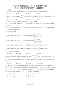 2024北京重点校初一（下）期末真题数学汇编：二元一次方程组章节综合（非解答题）