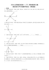 2024北京重点校初一（下）期末真题数学汇编：相交线与平行线章节综合（填空题）