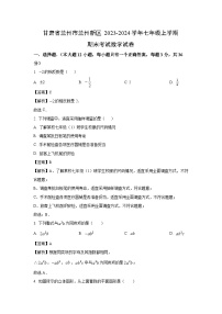 2023~2024学年甘肃省兰州市兰州新区七年级上学期期末考试数学试卷（解析版）
