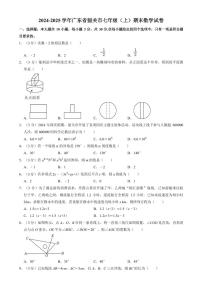 广东韶关2024-2025学年七年级上学期期末考试数学试卷+答案