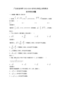 2023~2024学年广东省深圳市九年级上学期期末模拟数学试卷（解析版）