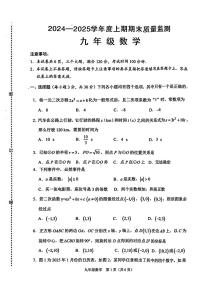河南省周口市川汇区2024-2025学年九年级上学期末考试数学试题【含答案】