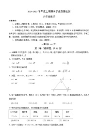 2024-2025学年成都高新区八上数学期末考试试卷【含答案】