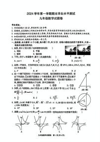 浙江省杭州市八县区2024-2025学年九年级上学期1月期末考试数学试卷