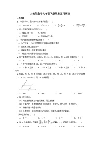 人教版数学七年级下册  期末复习训练
