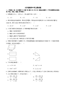 浙江省金华市2024年九年级数学中考三模试题附答案