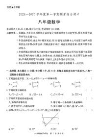 广东省河源市紫金县2024-2025学年八年级上学期1月期末考试数学试题