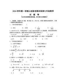 浙江省绍兴市嵊州市七校联考2024-2025学年上学期七年级期末测试数学试卷