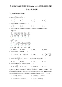 四川省泸州市泸县第五中学2024-2025学年七年级上学期1月期末 数学试题（含解析）