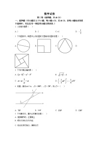 2024年四川省德阳市中考数学模拟试卷（原卷版）