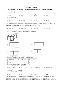 浙江省宁波市2024年中考数学一模试卷含答案