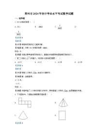 2024年江苏省常州市中考数学模拟试卷（解析版）