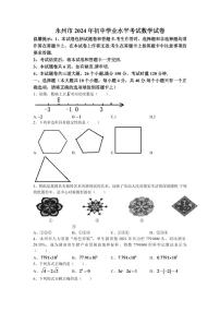 2024年湖南省永州市中考数学模拟试卷及答案