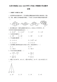 北京市海淀区2024-2025学年八年级上学期期末考试 数学试卷（含解析）