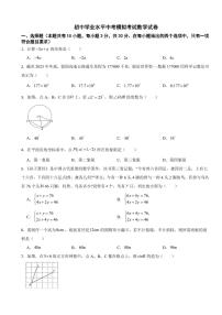 浙江省宁波2025年中考模拟考试数学试卷五套附答案