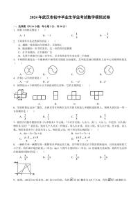 2024年武汉市初中毕业生学业考试数学模拟试卷