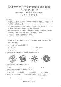 湖北省襄阳市宜城市2024-2025学年上学期九年级期末考试数学试题
