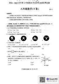 山东省临沂市平邑县2024-2025学年八年级上学期1月期末数学试题
