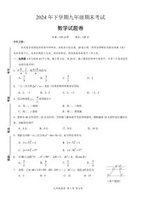 湖南省湘潭市2024-2025学年九年级上学期1月期末数学试题