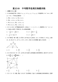 （浙江专用）中考数学二轮提升练习重点03 中考数学选填压轴题训练（2份，原卷版+解析版）