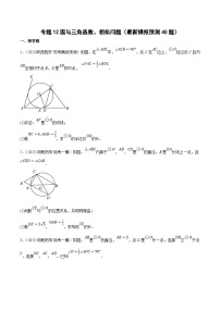 中考数学三轮冲刺培优训练专题12圆与三角函数、相似问题（2份，原卷版+解析版）