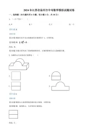 2024年江苏省泰州市中考数学模拟试题试卷（解析版）