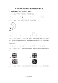 2024年贵州省毕节市中考数学模拟试题试卷（原卷版）