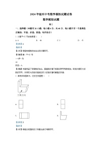 2024年浙江省温州市中考数学模拟试题（解析版）
